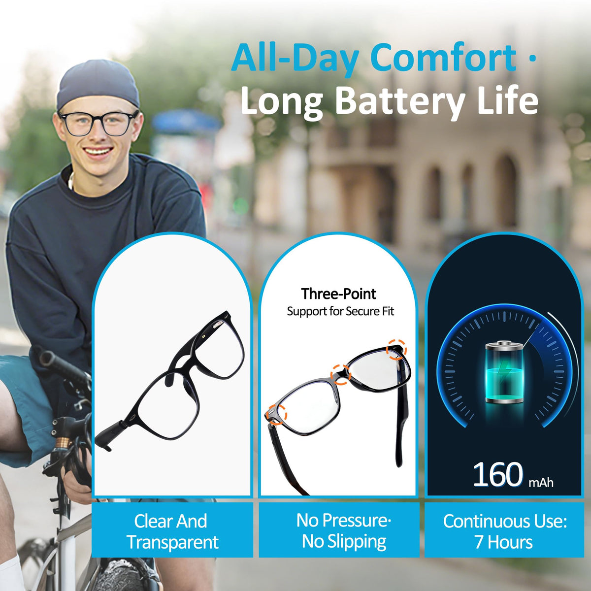 AI Smart Glasses 1080P Camera ChatGPT Voice Assistant – 5 Colors - Flex Gamingproduct_type