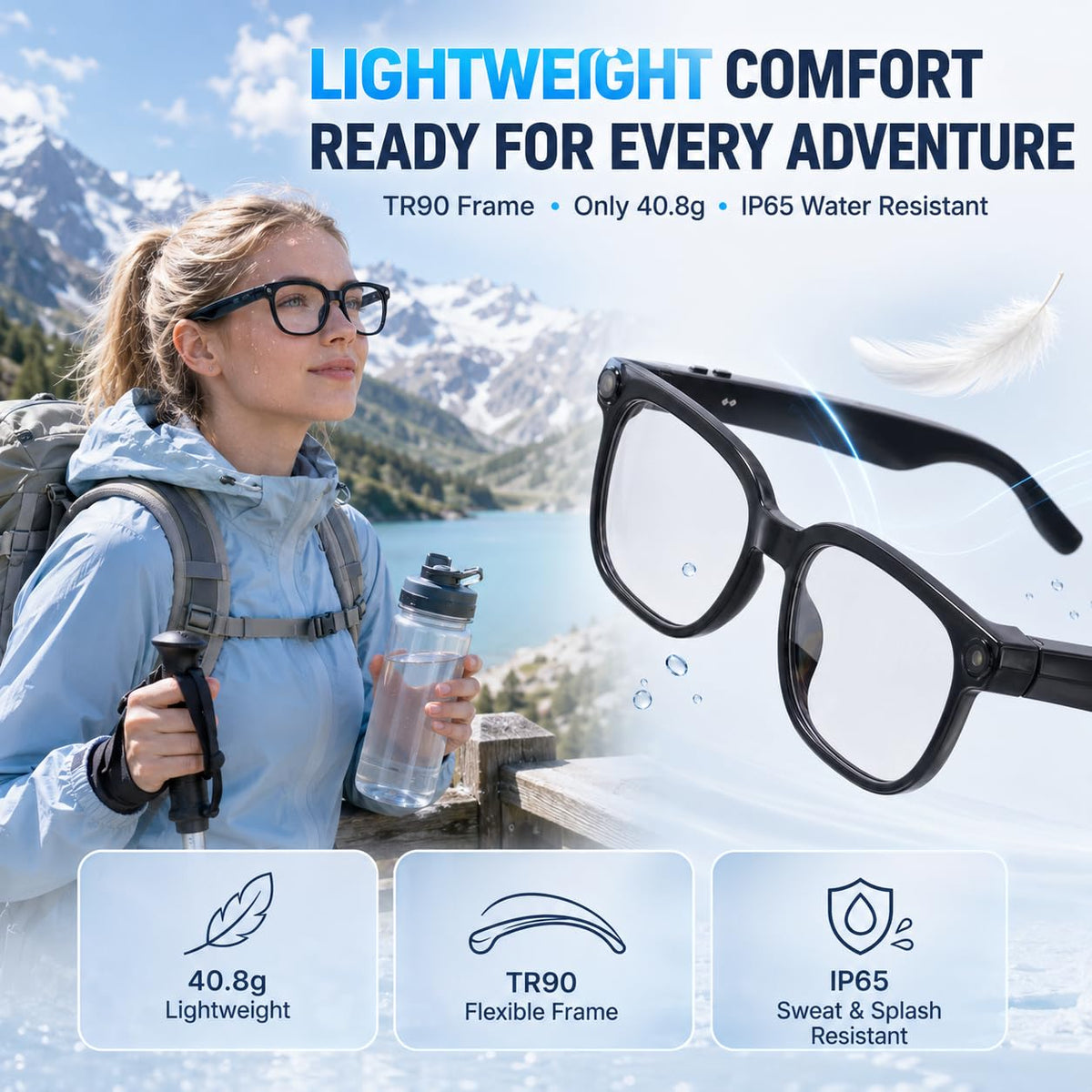 AI Smart Glasses 1080P Camera ChatGPT Voice Assistant – 5 Colors - Flex Gamingproduct_type