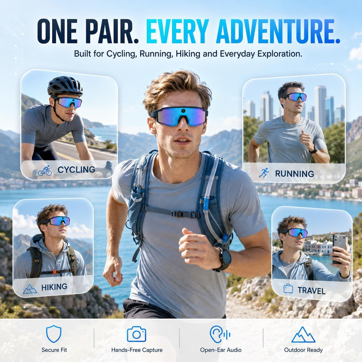 AI Smart Glasses 1080P Camera ChatGPT Voice Assistant – 5 Colors - Flex Gamingproduct_type