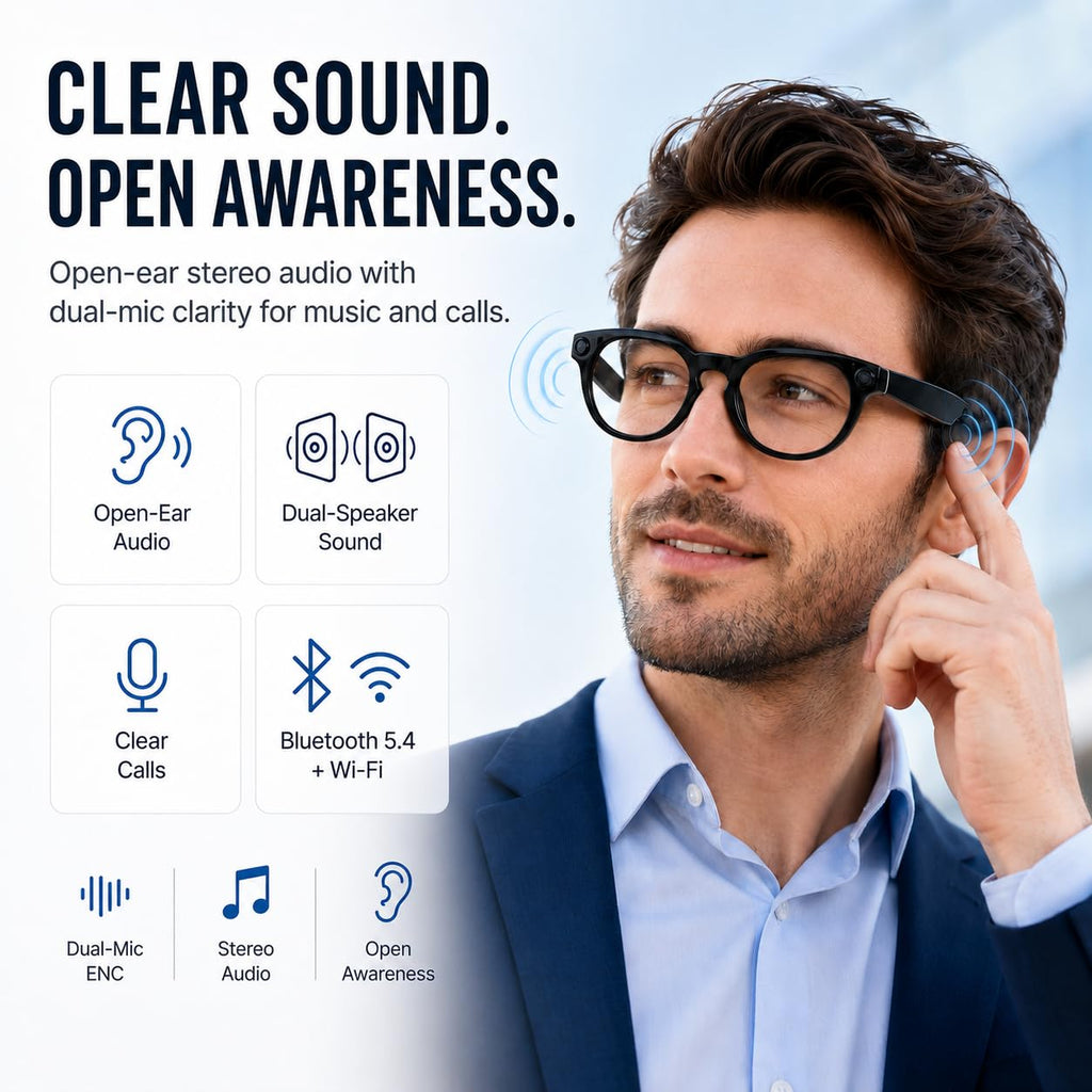 AI Smart Glasses 1080P Camera ChatGPT Voice Assistant – 5 Colors - Flex Gamingproduct_type
