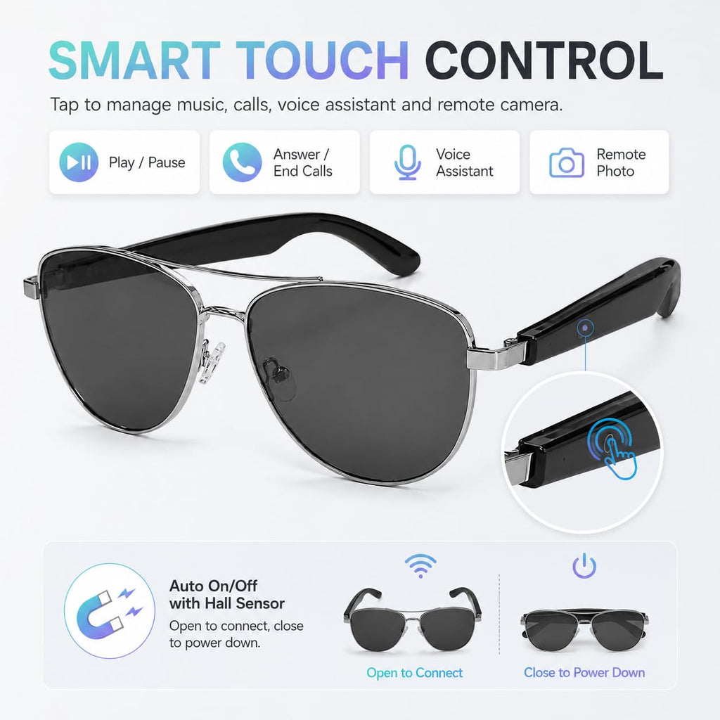 AI Smart Glasses 1080P Camera ChatGPT Voice Assistant – 5 Colors - Flex Gamingproduct_type