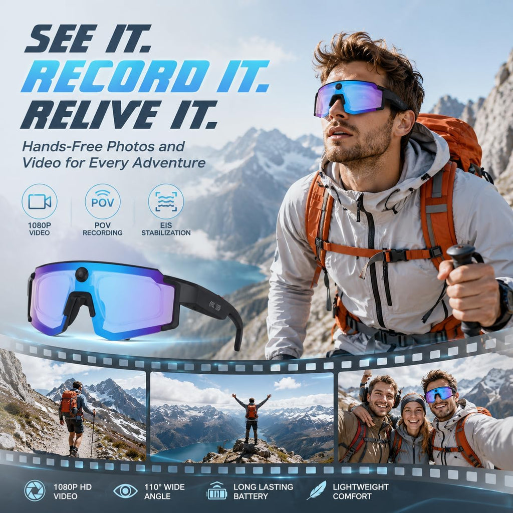 AI Smart Glasses 1080P Camera ChatGPT Voice Assistant – 5 Colors - Flex Gamingproduct_type