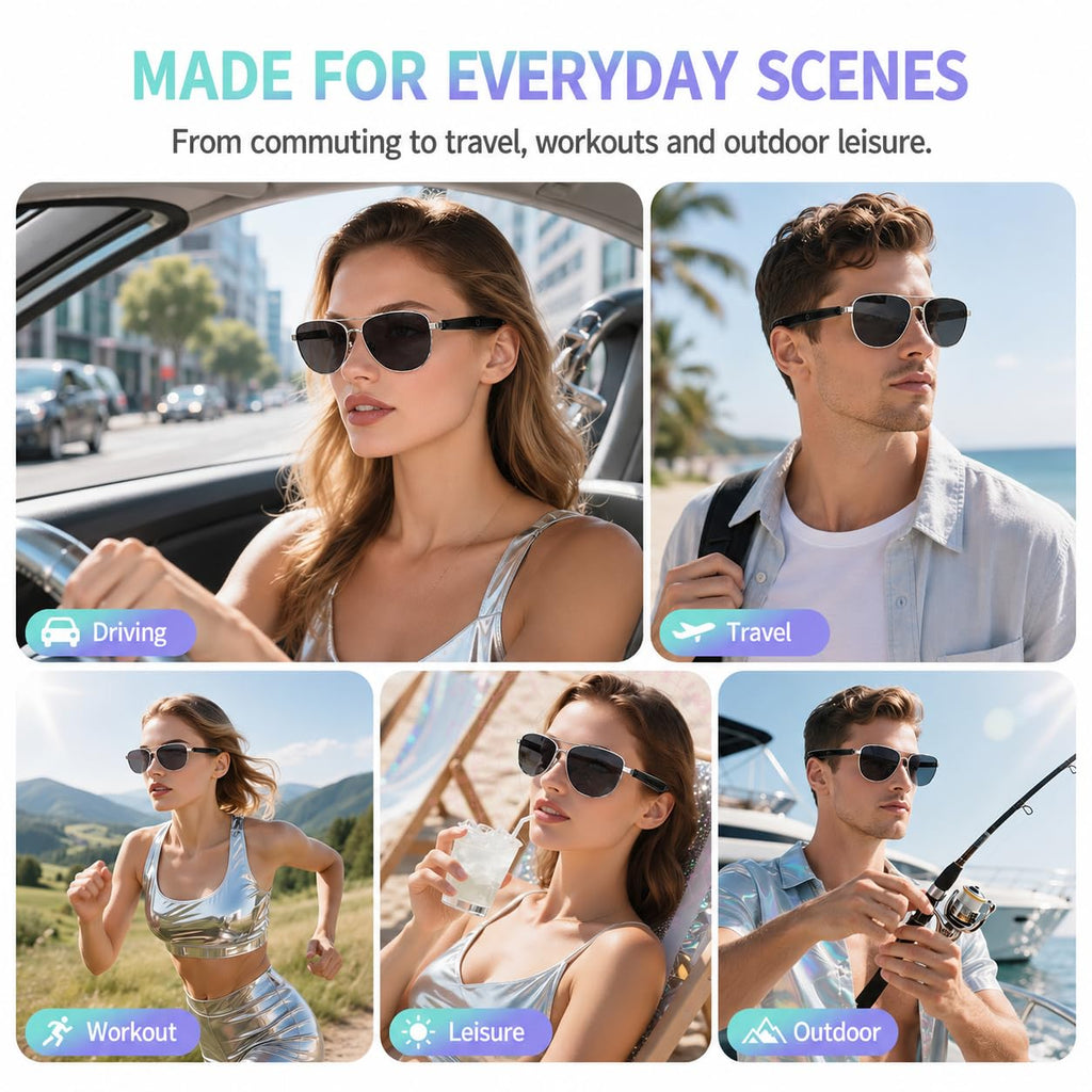 AI Smart Glasses 1080P Camera ChatGPT Voice Assistant – 5 Colors - Flex Gamingproduct_type