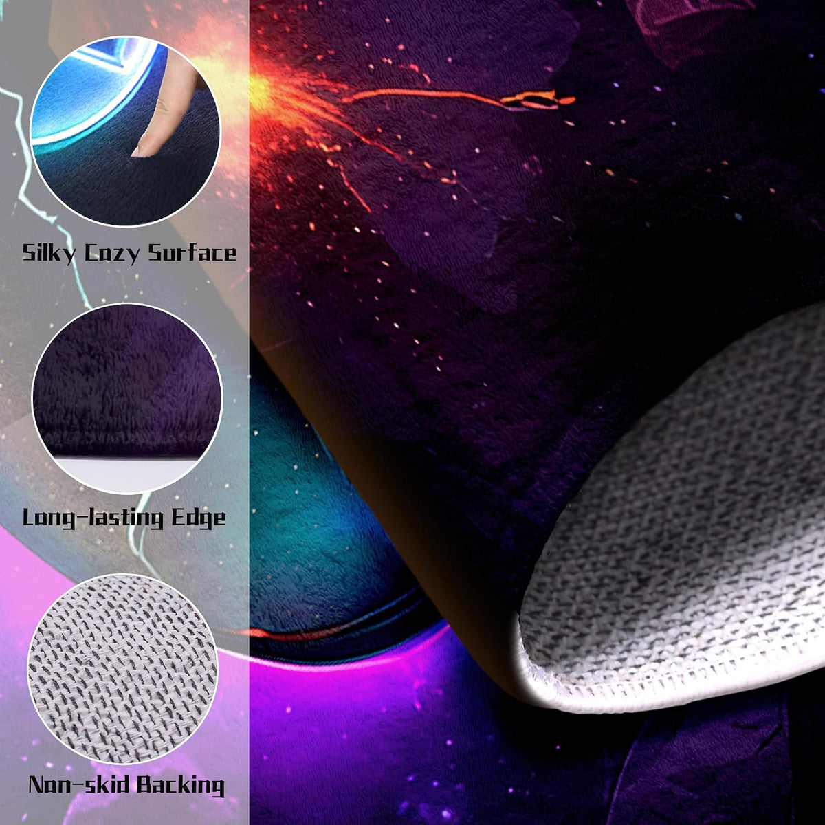 AICLIV Neon Gaming Area Rug – 5 Sizes - Flex Gamingproduct_type