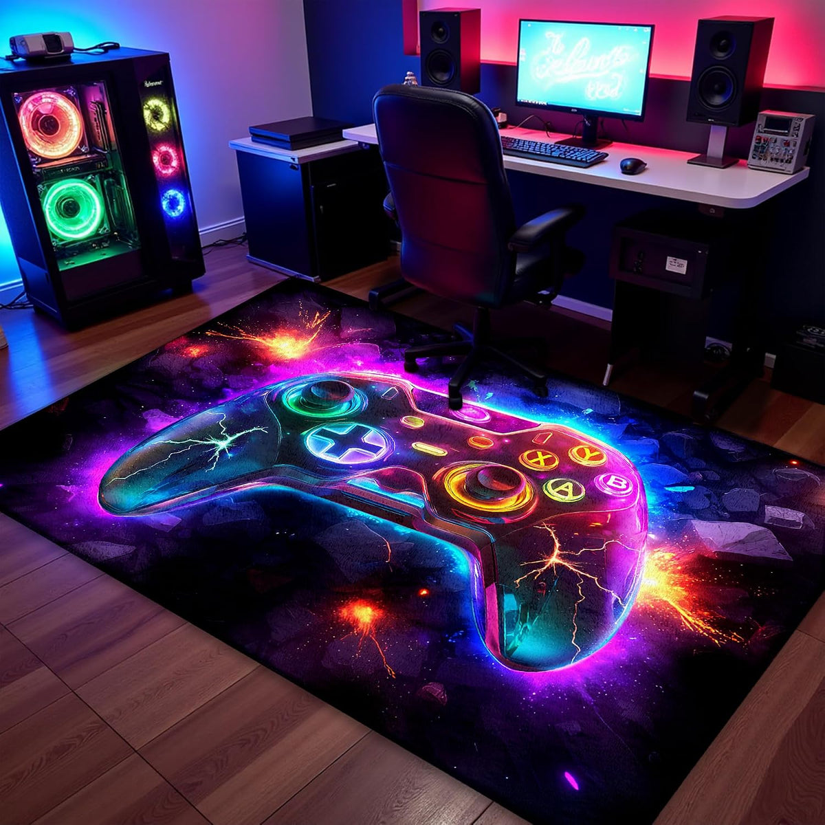 AICLIV Neon Gaming Area Rug – 5 Sizes - Flex Gamingproduct_type