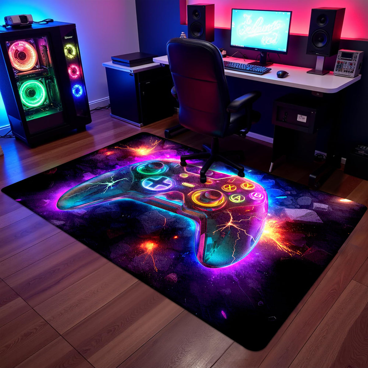 AICLIV Neon Gaming Area Rug – 5 Sizes - Flex Gamingproduct_type