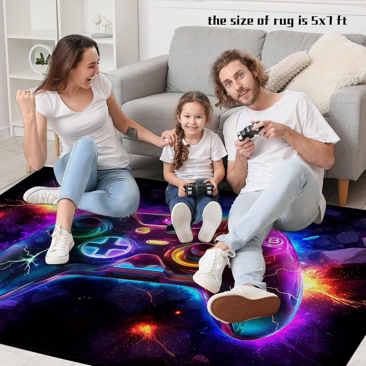 AICLIV Neon Gaming Area Rug – 5 Sizes - Flex Gamingproduct_type