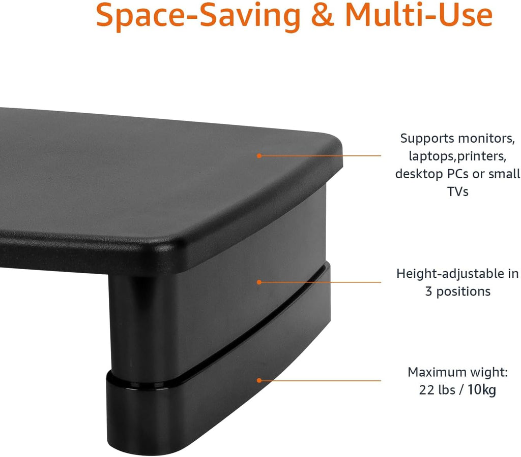 Amazon Basics Adjustable Monitor Stand Riser 3-Level – Black - Flex Gamingproduct_type