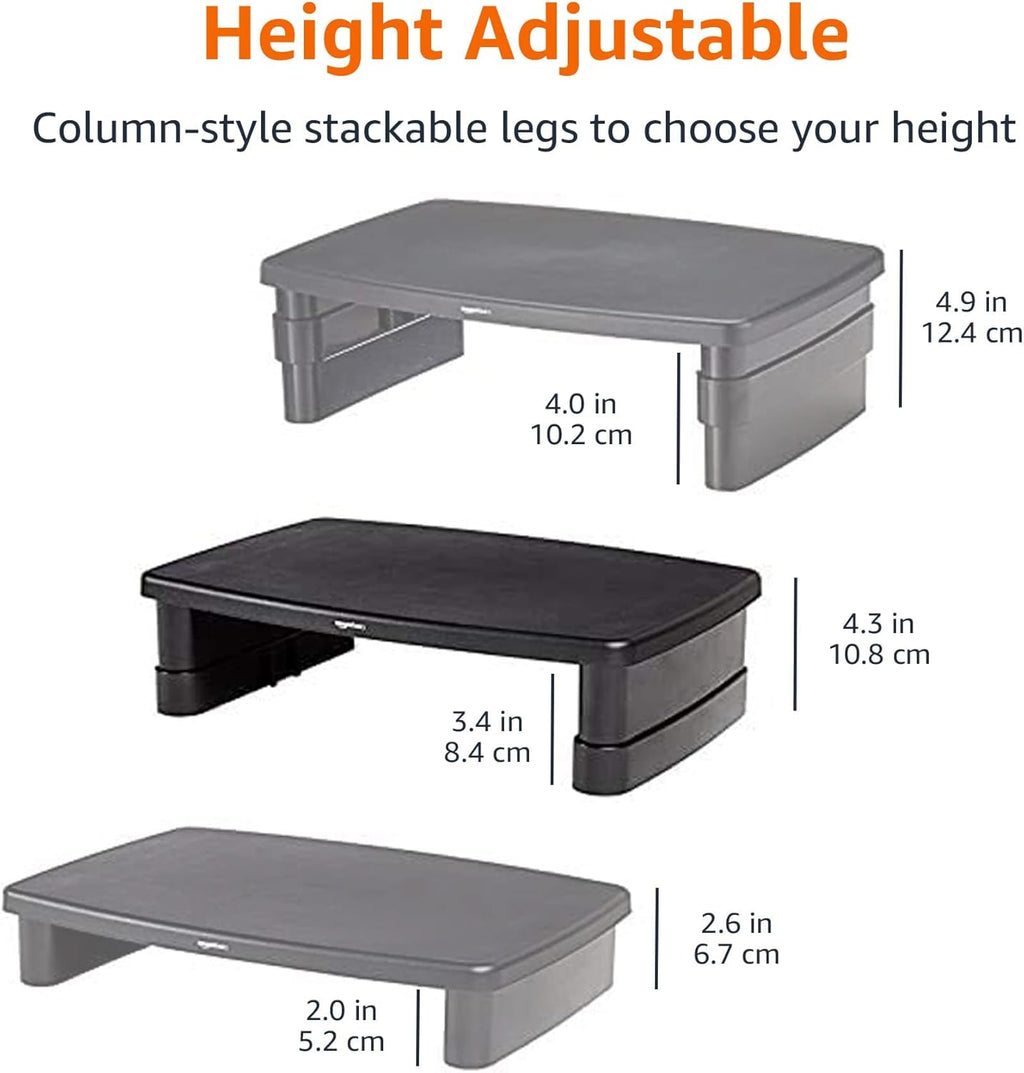 Amazon Basics Adjustable Monitor Stand Riser 3-Level – Black - Flex Gamingproduct_type