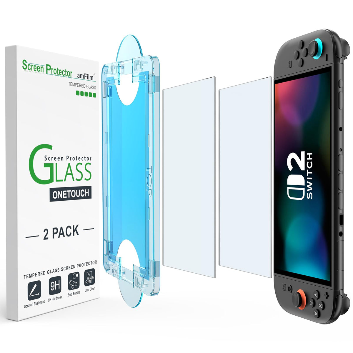 amFilm OneTouch Nintendo Switch 2 Screen Protector – 4 Sizes & 2 Finishes - Flex Gamingproduct_type
