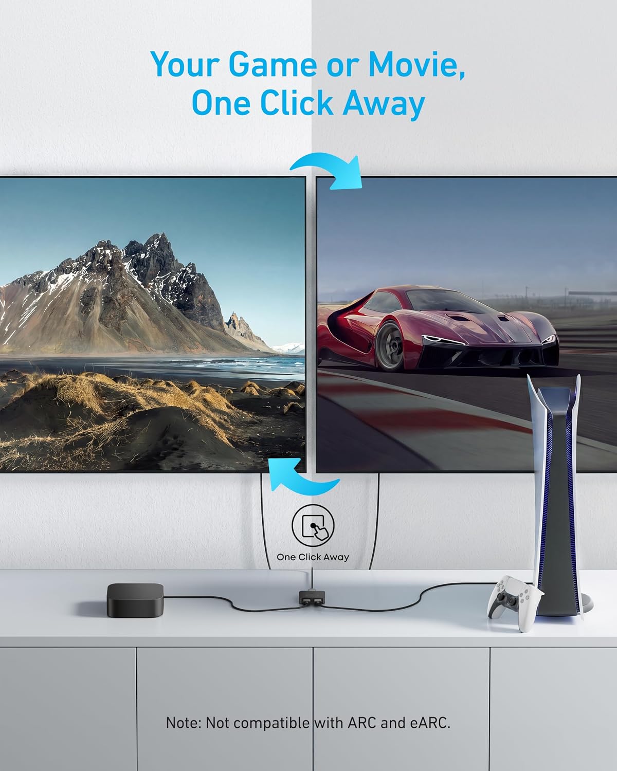 Anker HDMI Switch 2-In-1-Out 4K@60Hz One-Click Switcher - Flex Gamingproduct_type