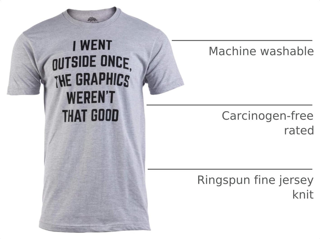 Ann Arbor T-Shirt Co. Went Outside Once Funny Gamer Tee – 7 Sizes - Flex Gamingproduct_type