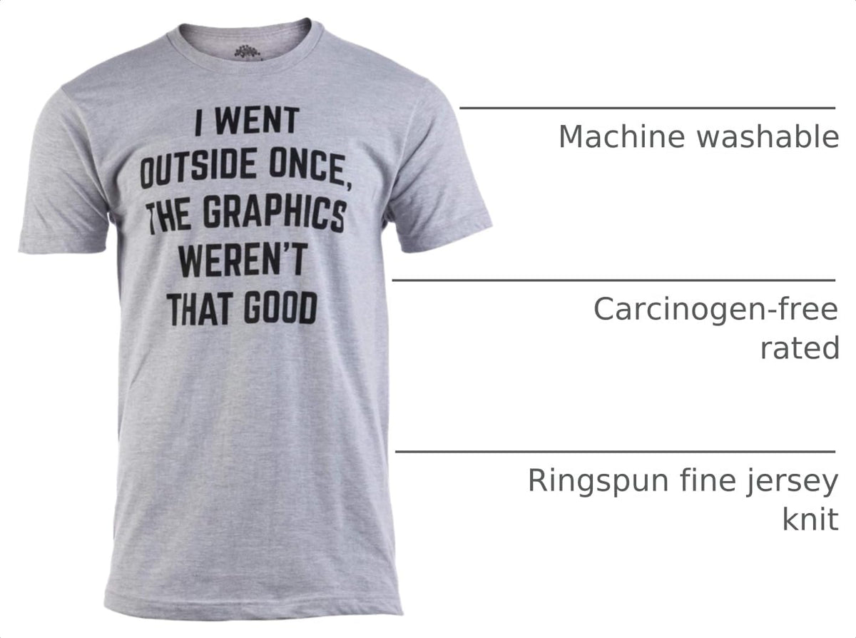 Ann Arbor T-Shirt Co. Went Outside Once Funny Gamer Tee – 7 Sizes - Flex Gamingproduct_type