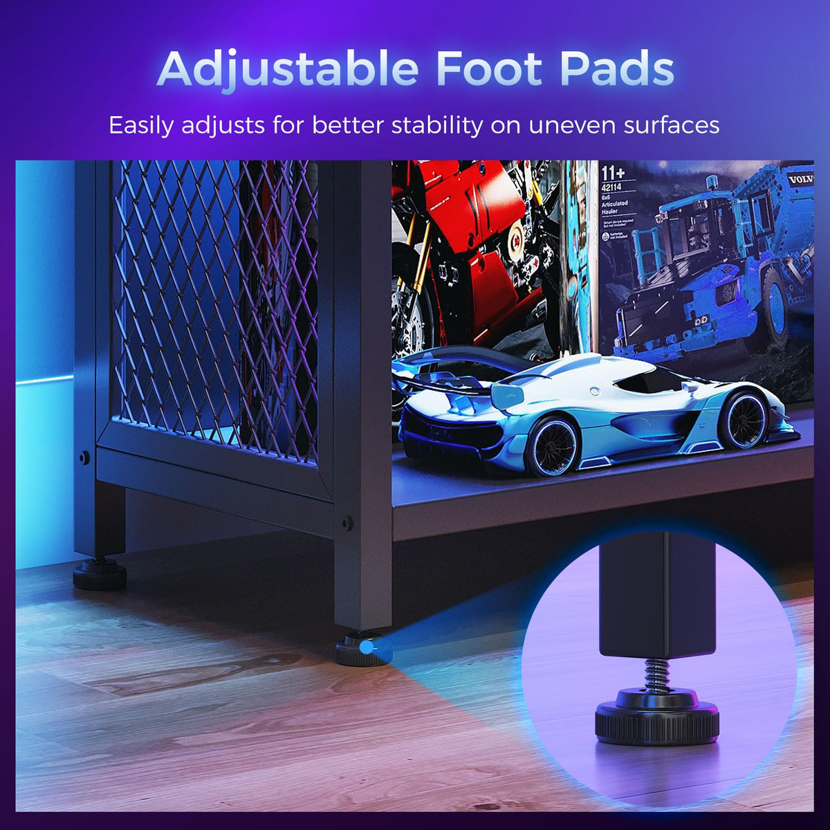 AODK Display Cabinet with Glass Doors & RGB Lights 4-Tier – 3 Sizes - Flex Gamingproduct_type