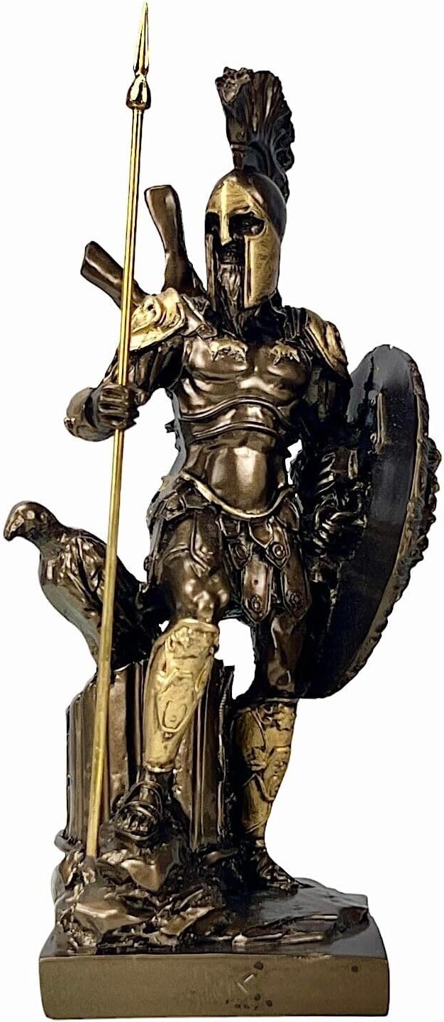 Ares / Mars God of War Statue – Cast Alabaster, Bronze Effect, Handmade in Greece - Flex Gamingproduct_type