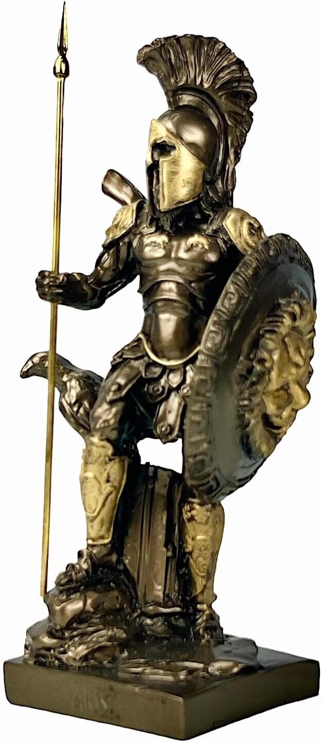 Ares / Mars God of War Statue – Cast Alabaster, Bronze Effect, Handmade in Greece - Flex Gamingproduct_type