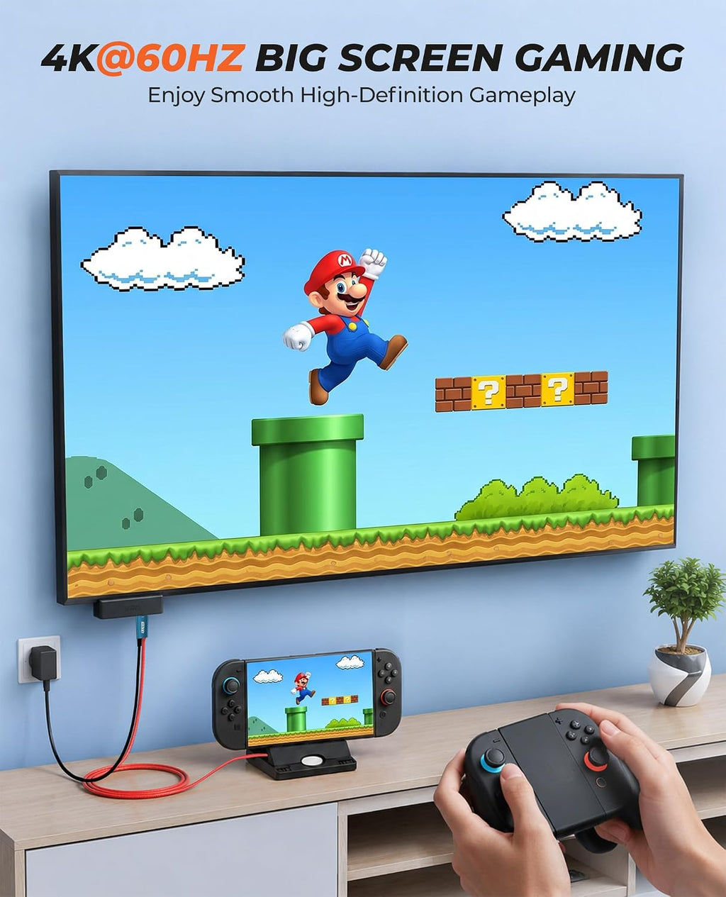 Arleedyn Switch 2 Portable TV Dock Adapter – USB-C to HDMI 4K/60Hz with 100W PD Charging - Flex Gamingproduct_type