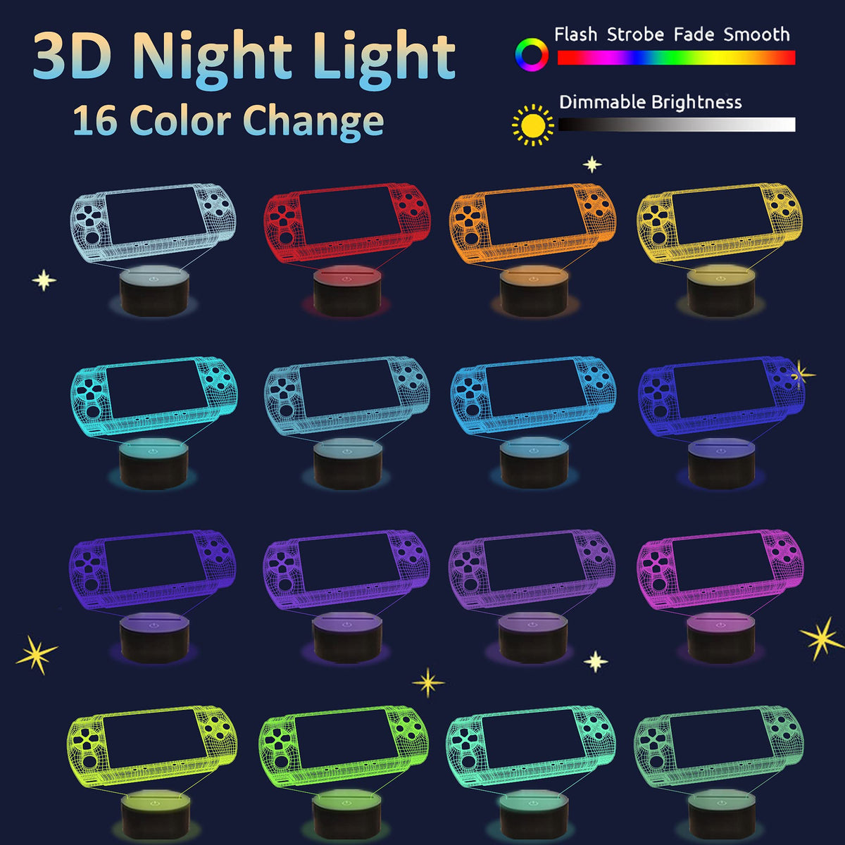 Attivolife 3D Illusion Acrylic Night Light – 8 Designs - Flex Gamingproduct_type