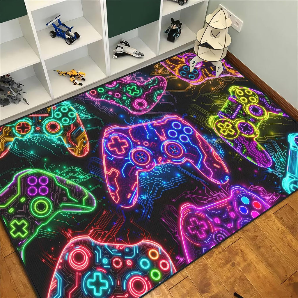 Auetwyona Gaming Area Rug – Gamepad Design, Non-Slip – 2 Sizes & 6 Designs - Flex Gamingproduct_type