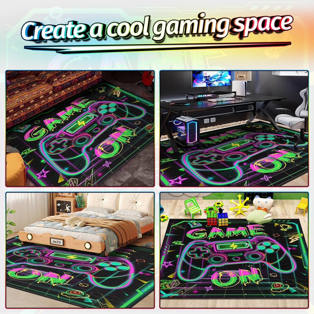Auetwyona Gaming Area Rug – Gamepad Design, Non-Slip – 2 Sizes & 6 Designs - Flex Gamingproduct_type