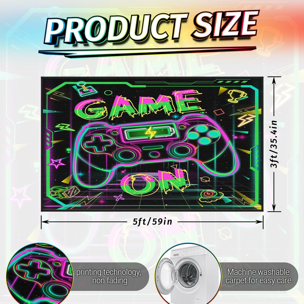 Auetwyona Gaming Area Rug – Gamepad Design, Non-Slip – 2 Sizes & 6 Designs - Flex Gamingproduct_type