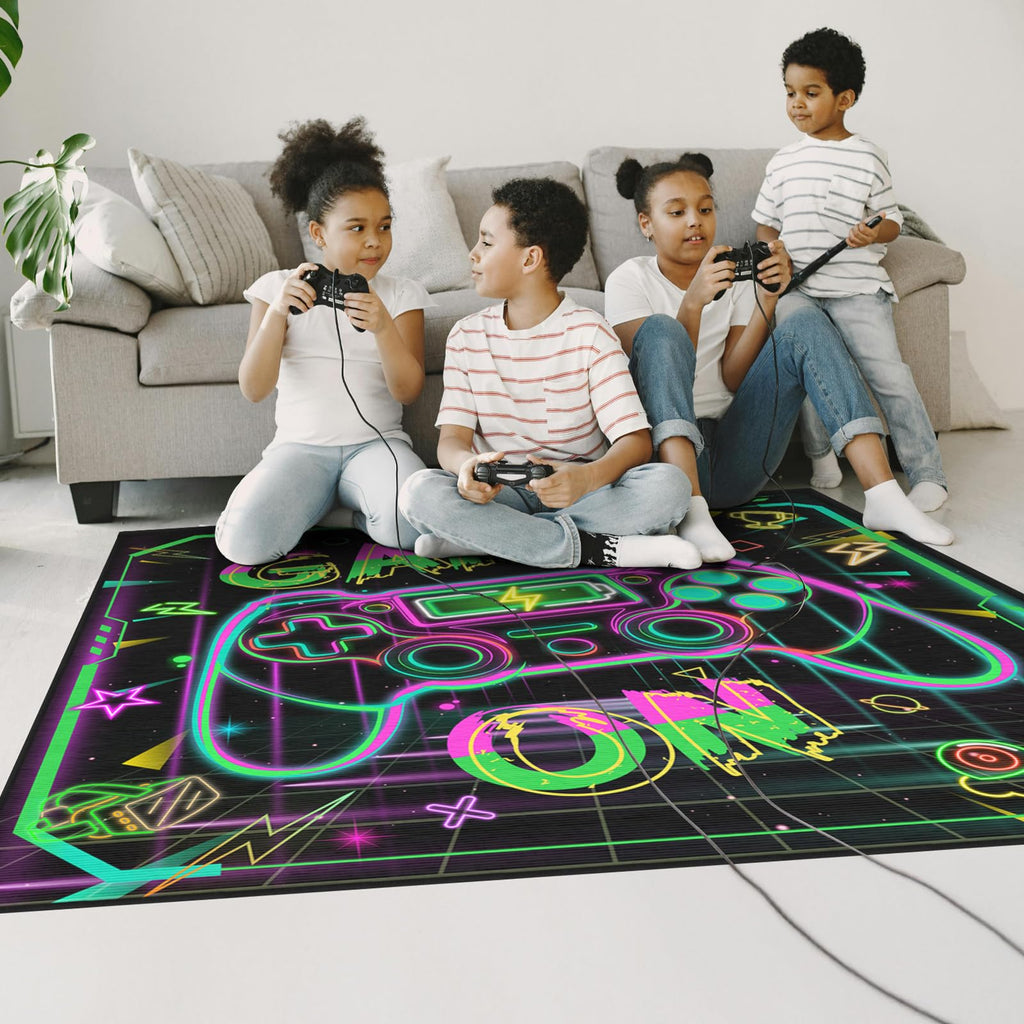 Auetwyona Gaming Area Rug – Gamepad Design, Non-Slip – 2 Sizes & 6 Designs - Flex Gamingproduct_type