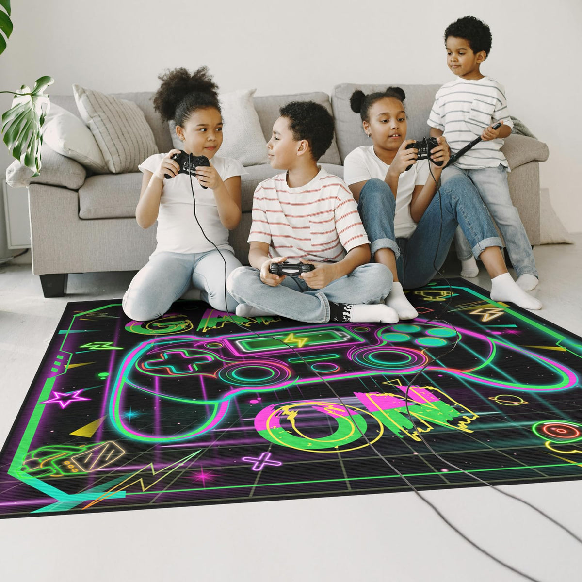 Auetwyona Gaming Area Rug – Gamepad Design, Non-Slip – 2 Sizes & 6 Designs - Flex Gamingproduct_type