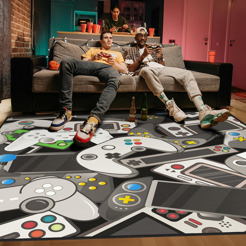 Auetwyona Gaming Area Rug – Gamepad Design, Non-Slip – 2 Sizes & 6 Designs - Flex Gamingproduct_type