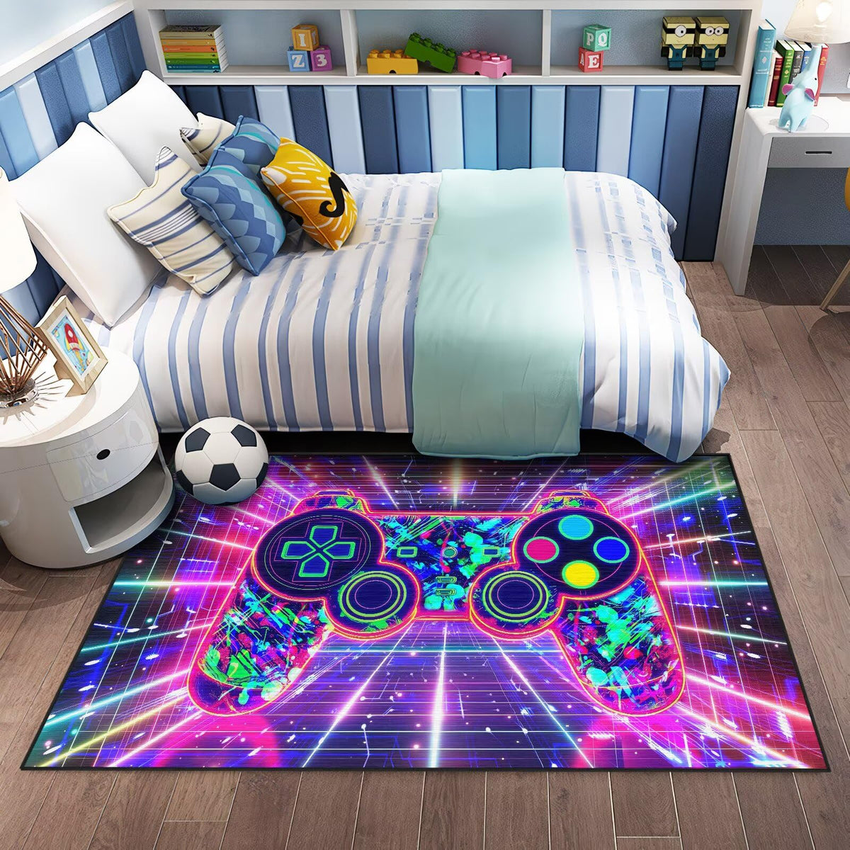 Auetwyona Gaming Area Rug – Gamepad Design, Non-Slip – 2 Sizes & 6 Designs - Flex Gamingproduct_type