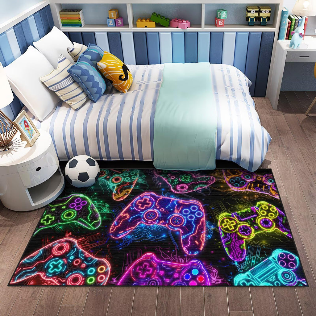 Auetwyona Gaming Area Rug – Gamepad Design, Non-Slip – 2 Sizes & 6 Designs - Flex Gamingproduct_type