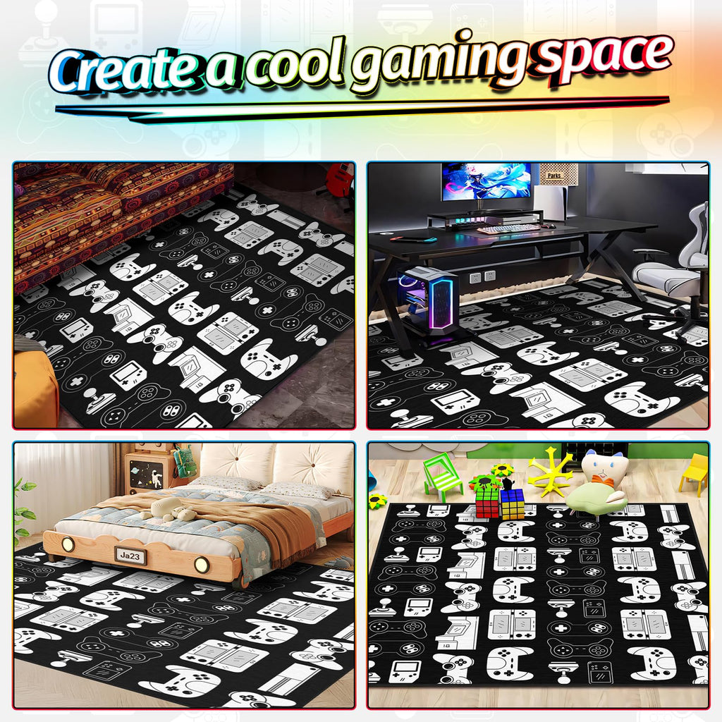 Auetwyona Gaming Area Rug – Gamepad Design, Non-Slip – 2 Sizes & 6 Designs - Flex Gamingproduct_type