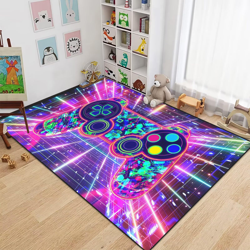 Auetwyona Gaming Area Rug – Gamepad Design, Non-Slip – 2 Sizes & 6 Designs - Flex Gamingproduct_type