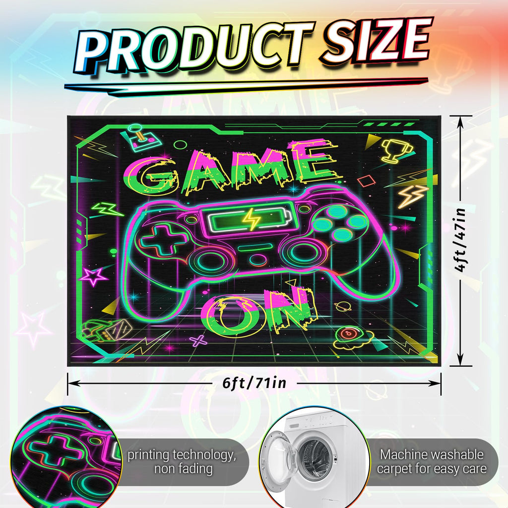 Auetwyona Gaming Area Rug – Gamepad Design, Non-Slip – 2 Sizes & 6 Designs - Flex Gamingproduct_type