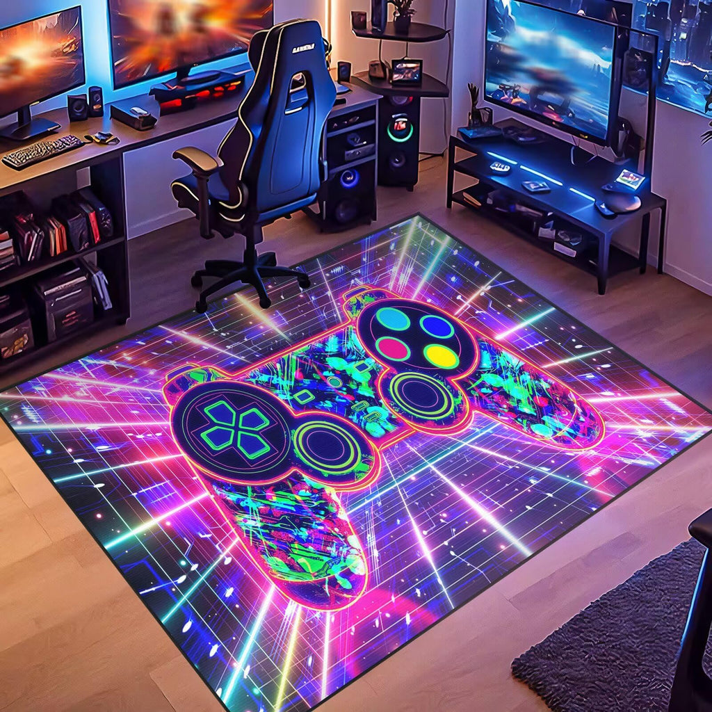 Auetwyona Gaming Area Rug – Gamepad Design, Non-Slip – 2 Sizes & 6 Designs - Flex Gamingproduct_type