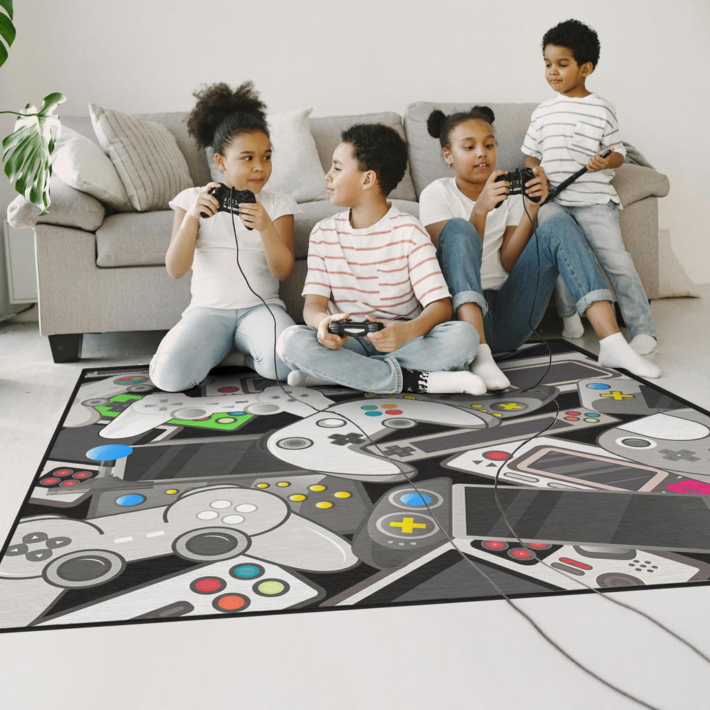 Auetwyona Gaming Area Rug – Gamepad Design, Non-Slip – 2 Sizes & 6 Designs - Flex Gamingproduct_type