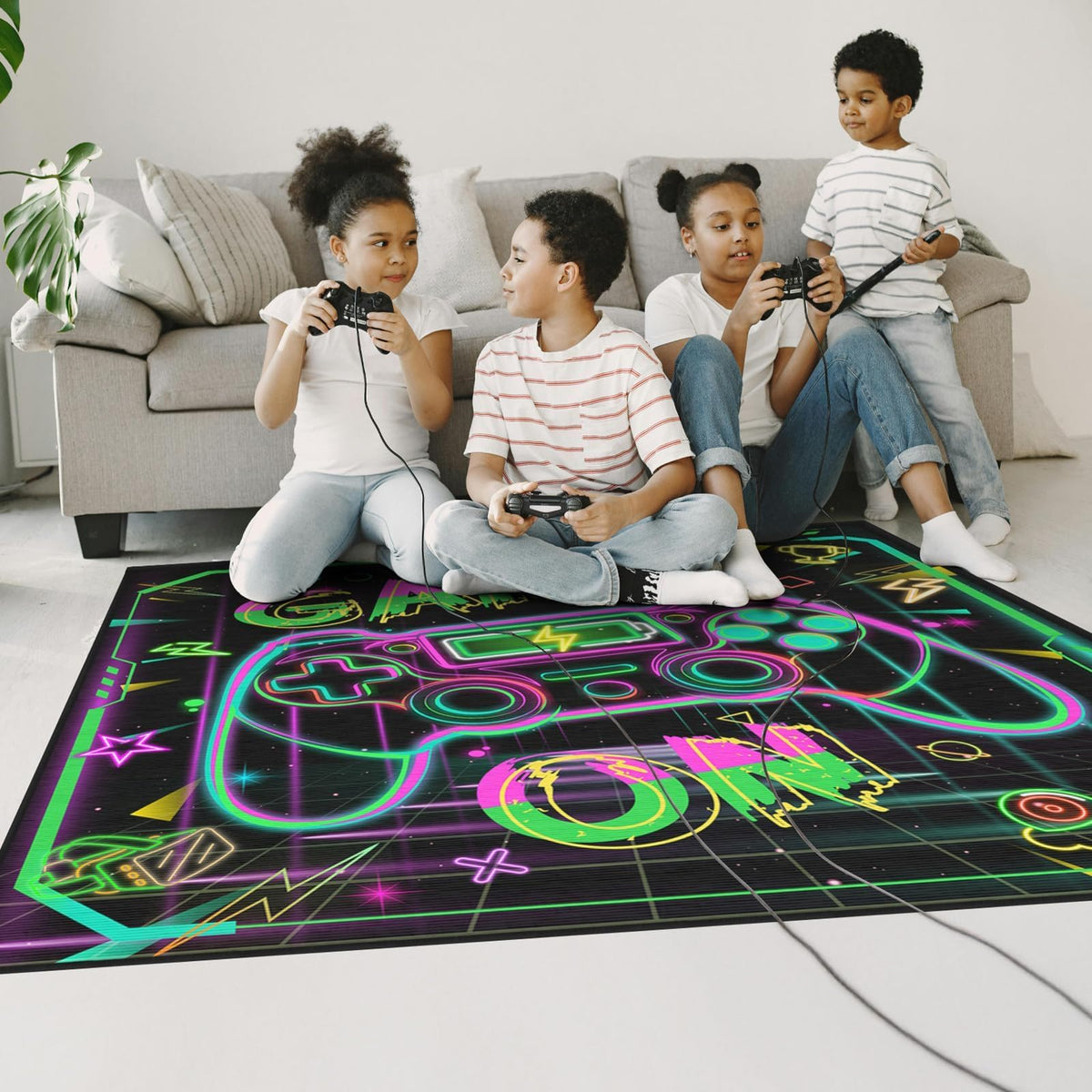 Auetwyona Gaming Area Rug – Gamepad Design, Non-Slip – 2 Sizes & 6 Designs - Flex Gamingproduct_type