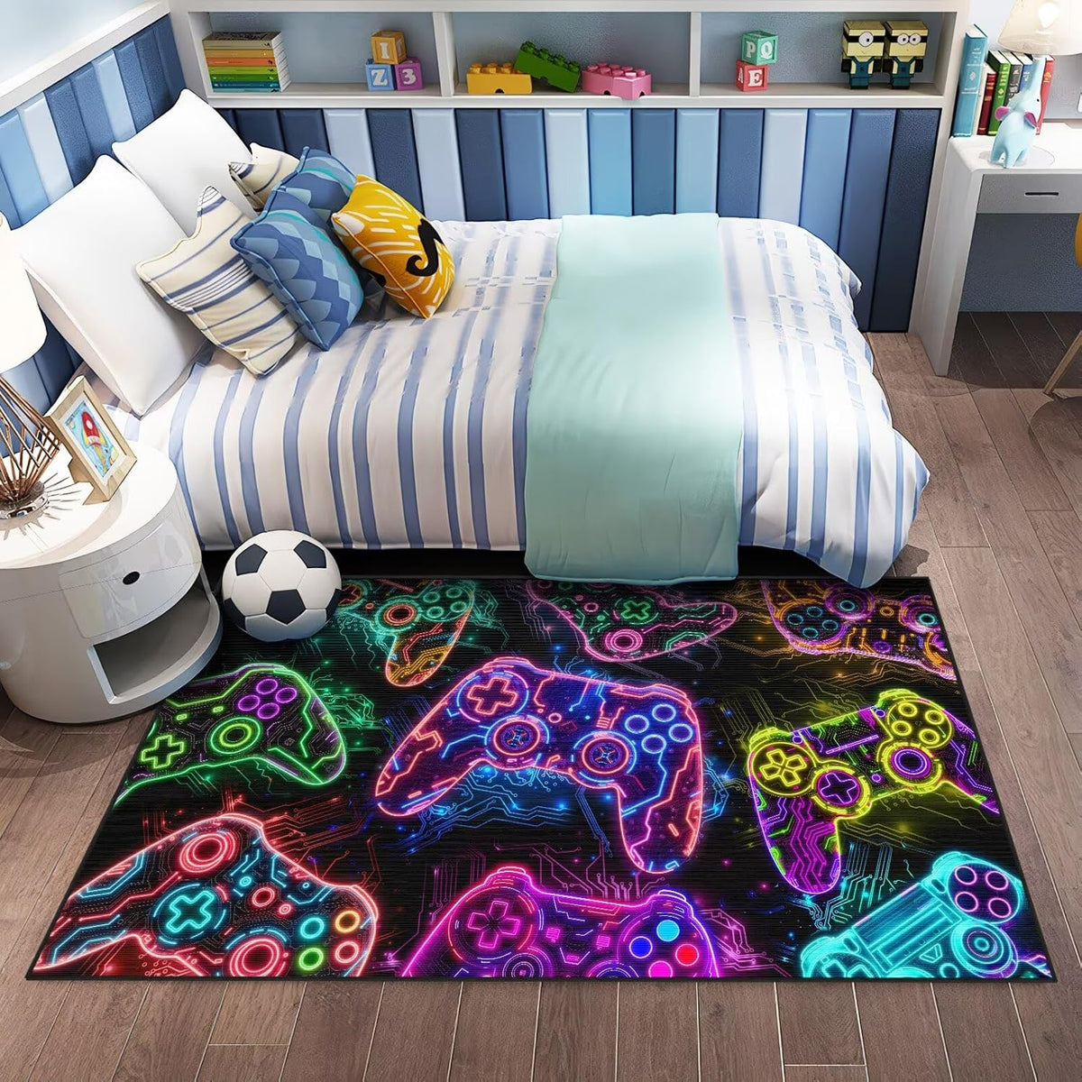 Auetwyona Gaming Area Rug – Gamepad Design, Non-Slip – 2 Sizes & 6 Designs - Flex Gamingproduct_type