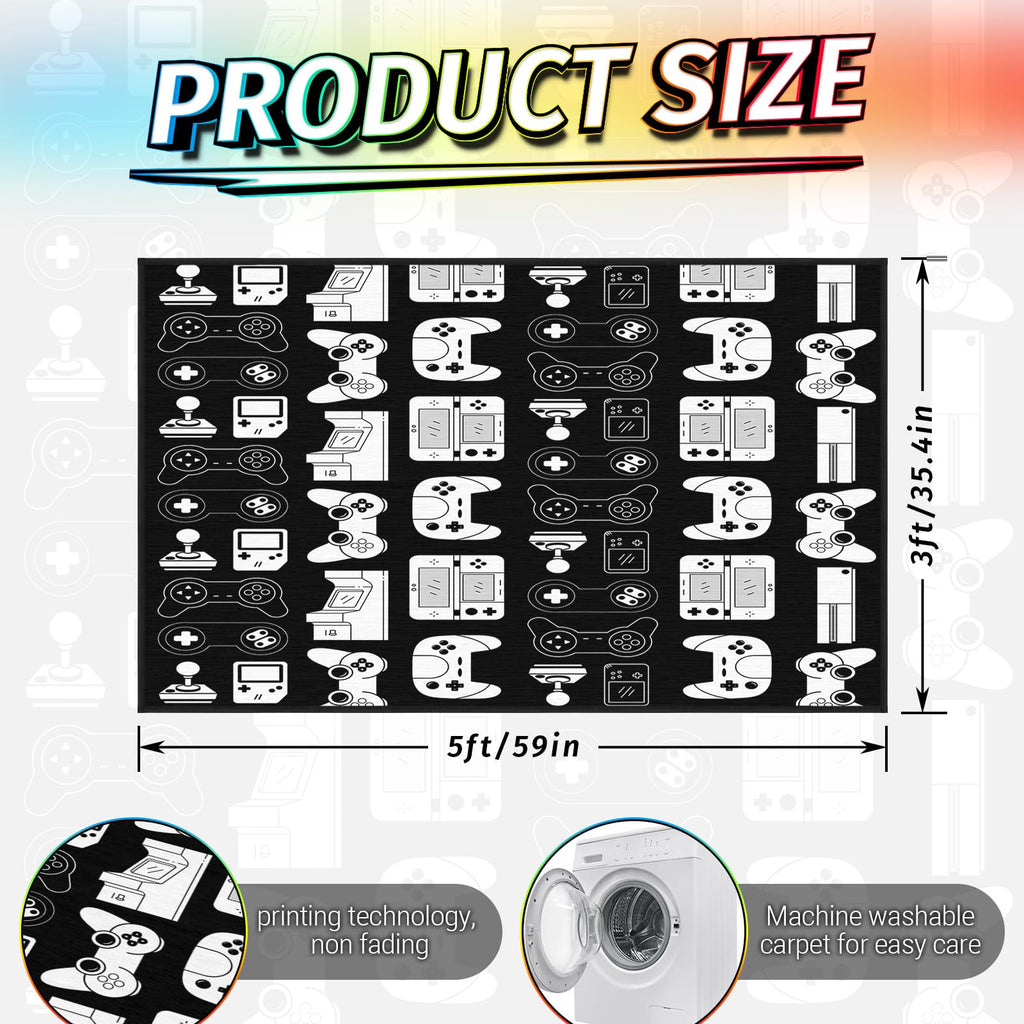 Auetwyona Gaming Area Rug – Gamepad Design, Non-Slip – 2 Sizes & 6 Designs - Flex Gamingproduct_type