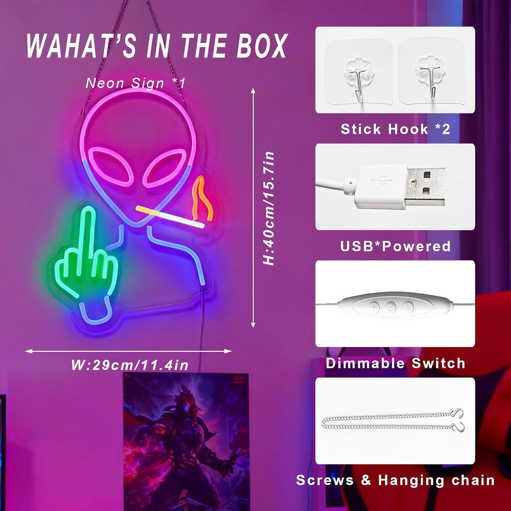 AuraCraft Alien LED Neon Sign - Flex Gamingproduct_type