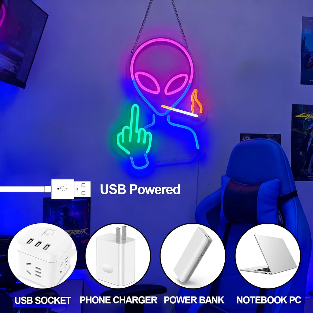AuraCraft Alien LED Neon Sign - Flex Gamingproduct_type