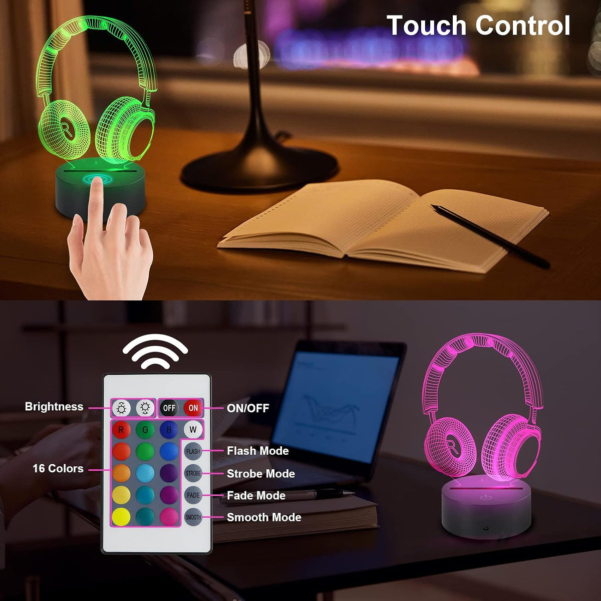 AZIMOM 3D Illusion Night Light – 5 Designs - Flex Gamingproduct_type