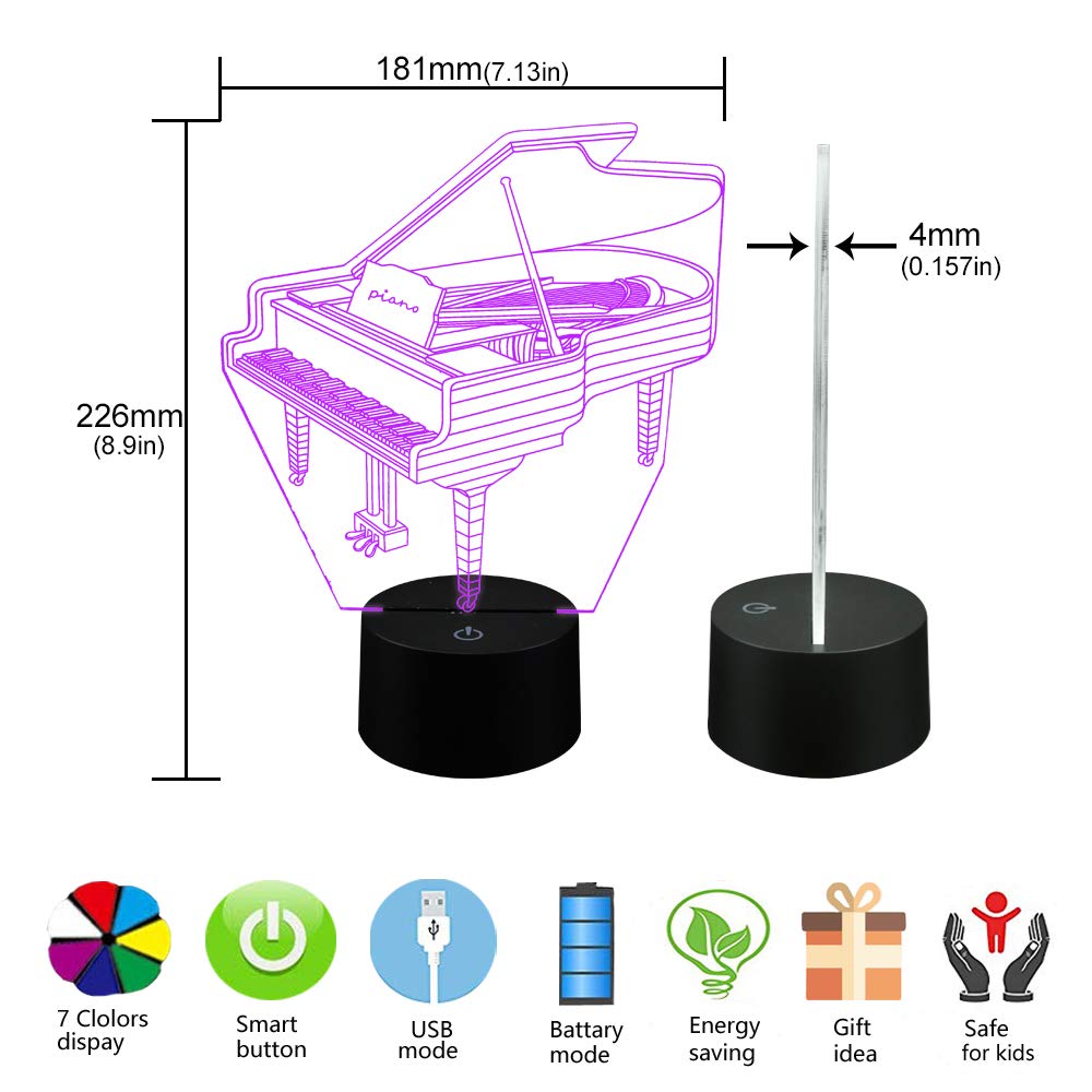 AZIMOM 3D Illusion Night Light – 5 Designs - Flex Gamingproduct_type
