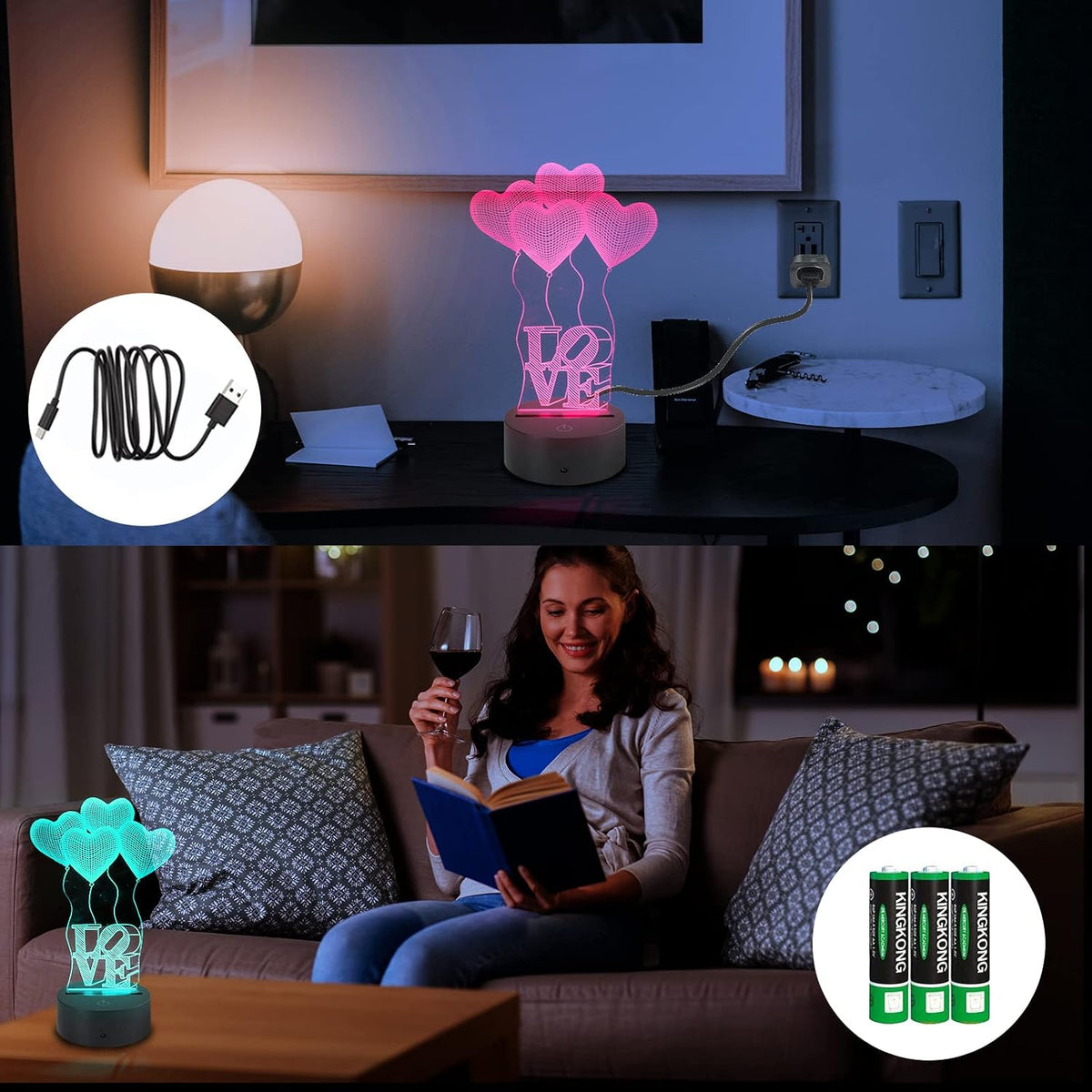 AZIMOM 3D Illusion Night Light – 5 Designs - Flex Gamingproduct_type