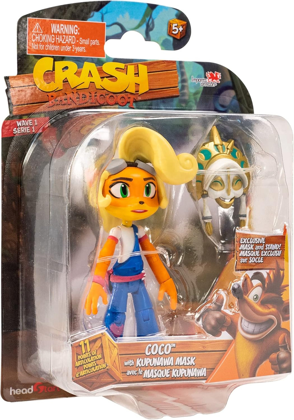 Bandai Crash Bandicoot Coco Bandicoot Action Figure with Mask & Stand – 11cm - Flex Gamingproduct_type