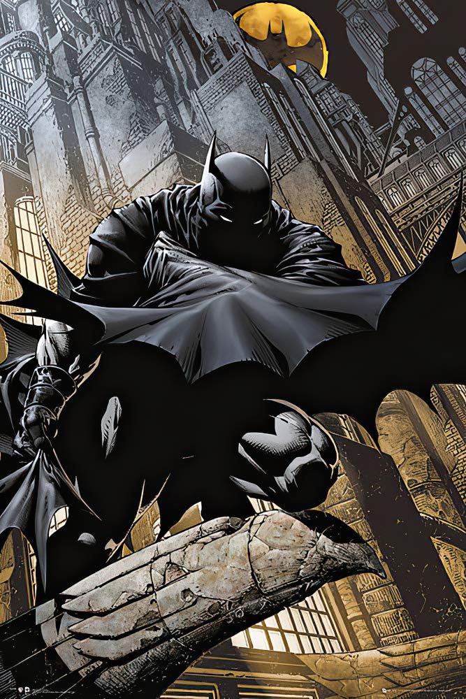 Batman DC Comics Dark Knight Crouching on Gargoyle Poster - Flex Gamingproduct_type