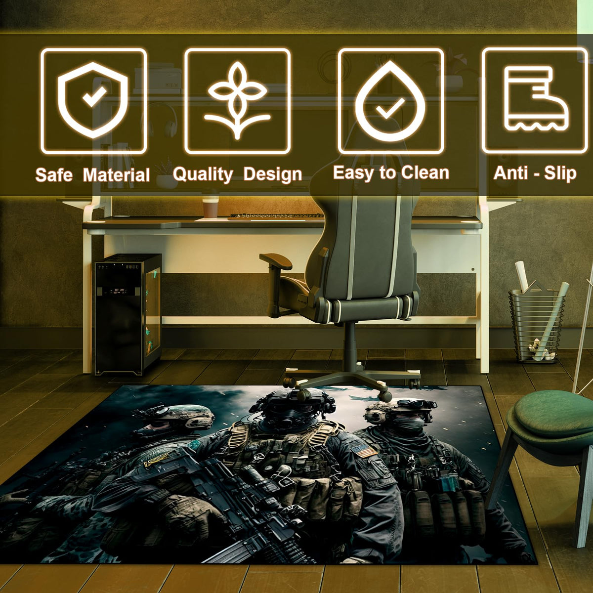 Battle Graphic Gaming Area Rug – 5 Sizes & 2 Designs - Flex Gamingproduct_type