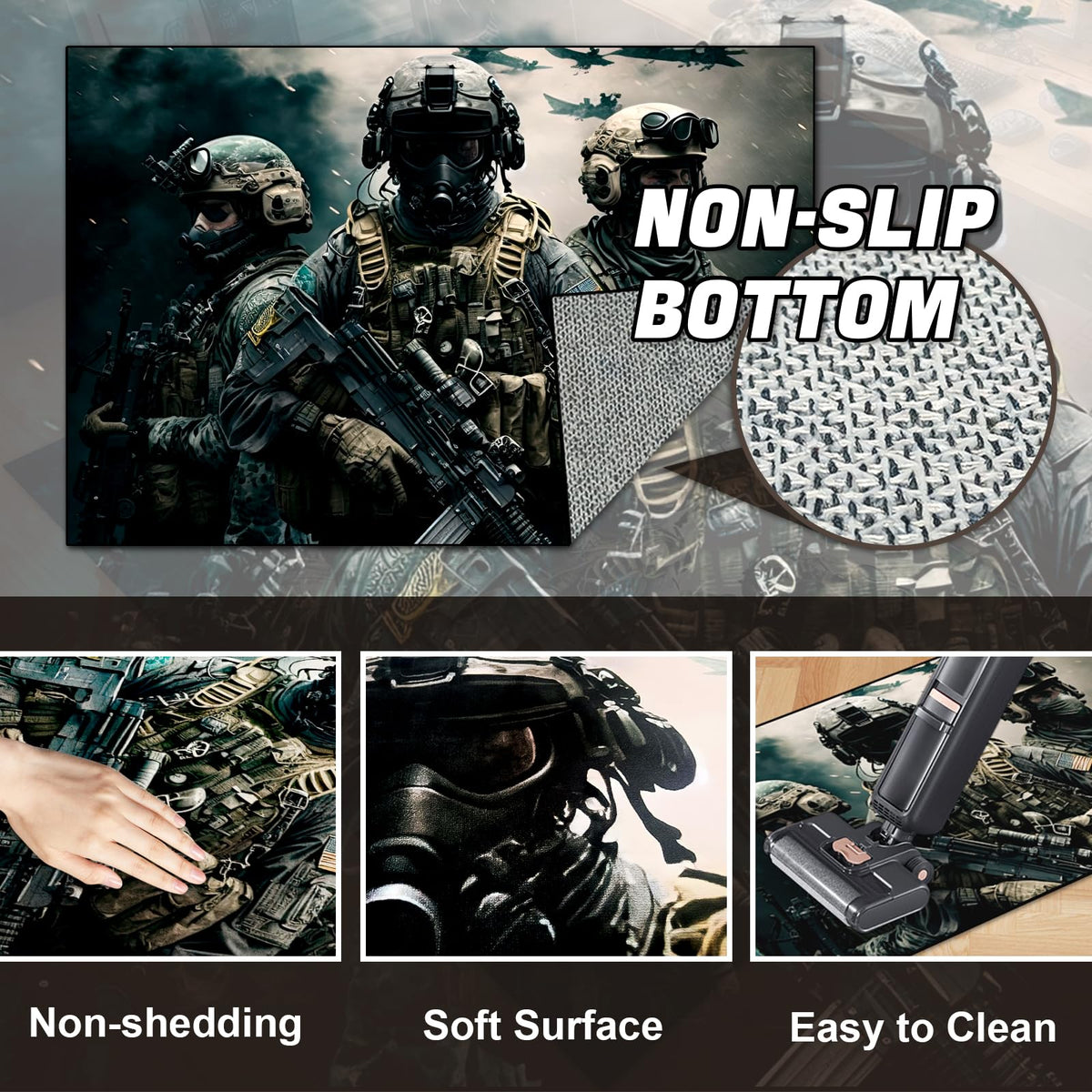 Battle Graphic Gaming Area Rug – 5 Sizes & 2 Designs - Flex Gamingproduct_type