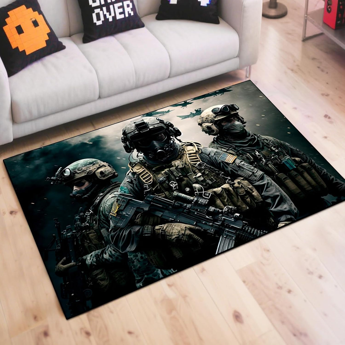 Battle Graphic Gaming Area Rug – 5 Sizes & 2 Designs - Flex Gamingproduct_type