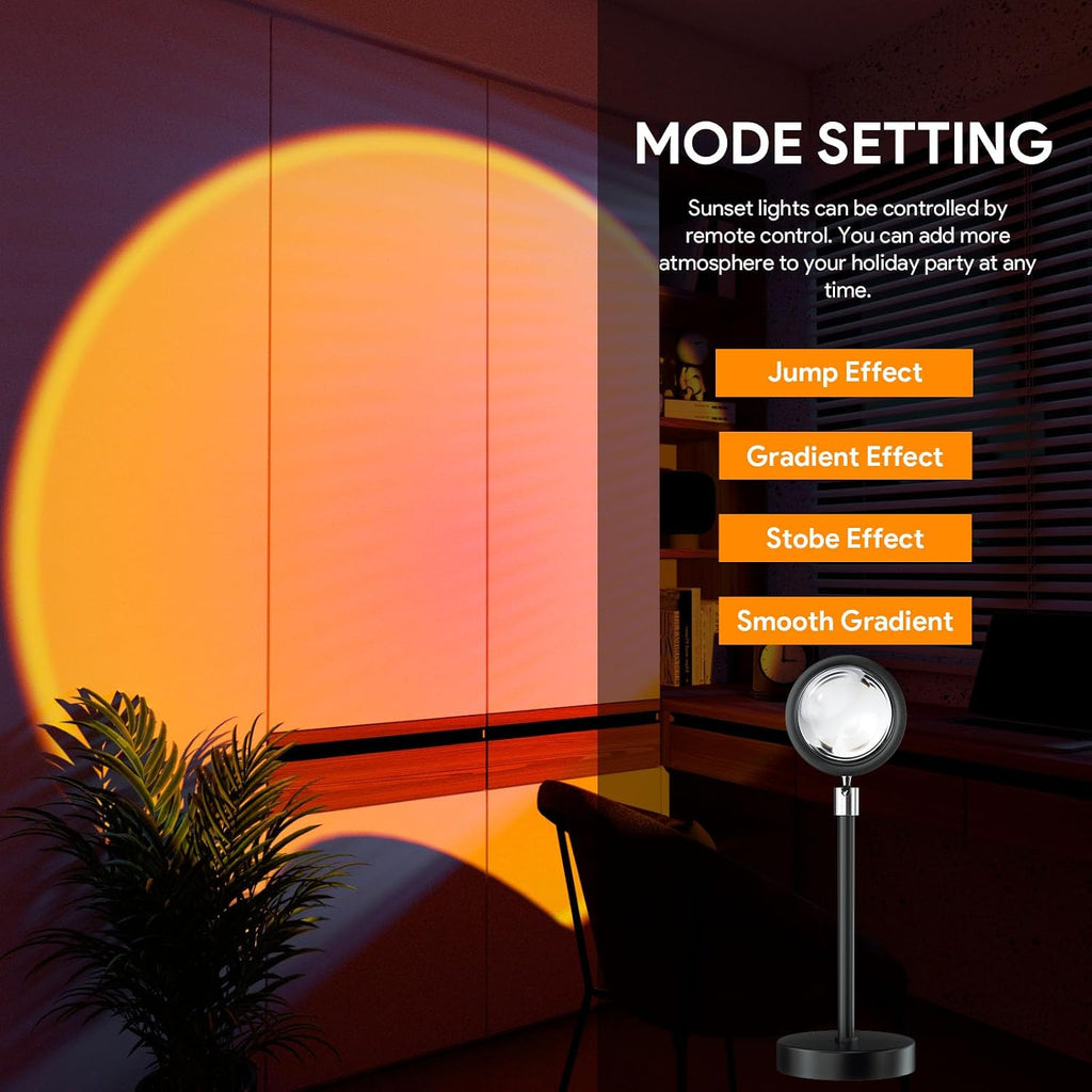 Bavcieu Sunset Lamp Projector, RGB, 360° Rotation, App & Remote – 3 Variants - Flex Gamingproduct_type
