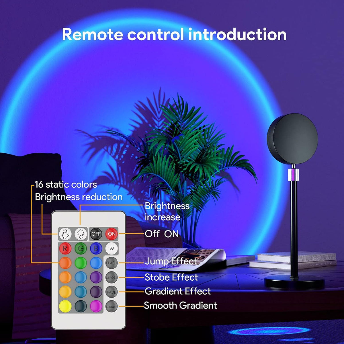 Bavcieu Sunset Lamp Projector, RGB, 360° Rotation, App & Remote – 3 Variants - Flex Gamingproduct_type